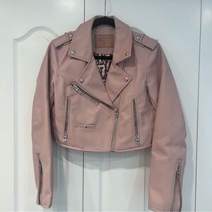 BlankNYC Pale Pink Cropped Moto Jacket-Size M